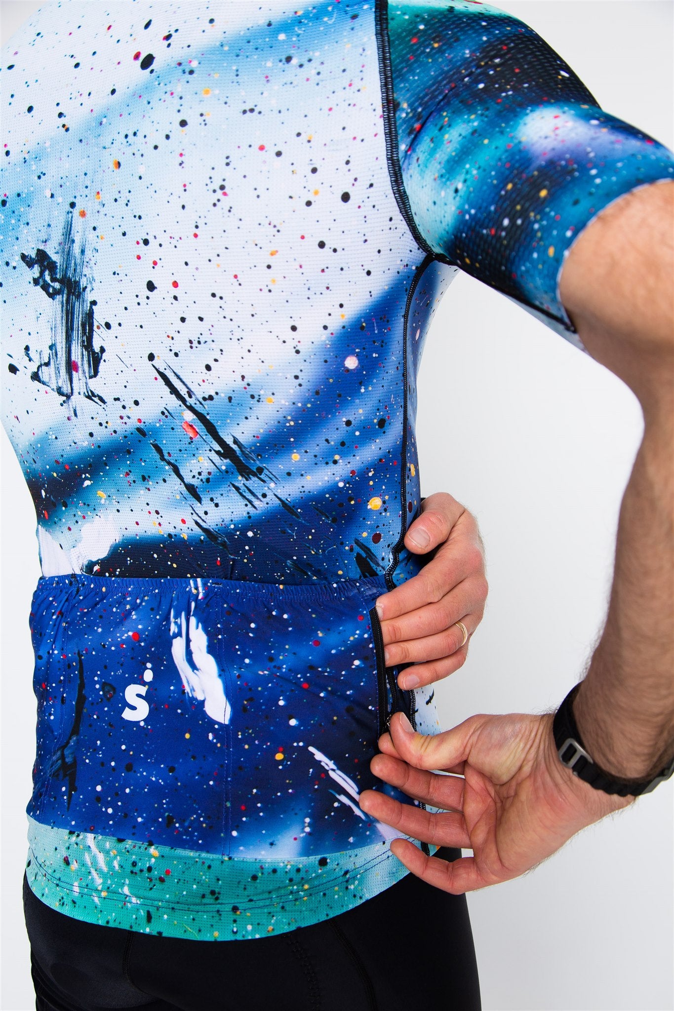 Blue Paint Pro Cycling Jersey